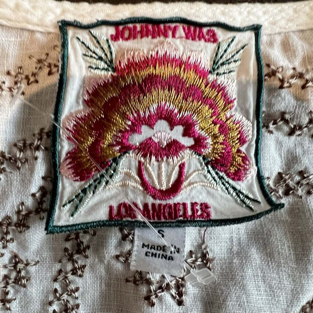 Johnny Was Women’s Linen Joni Easy Paneled V-Neck Top Size Small Embroidered - Picture 5 of 8